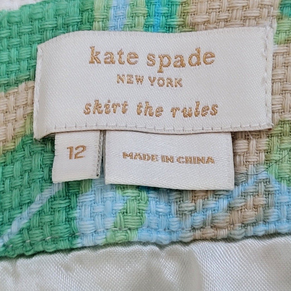 Kate Spade New York Green Plaid Julie Skirt Doral Park Preppy Summer 12 NEW - Picture 4 of 7
